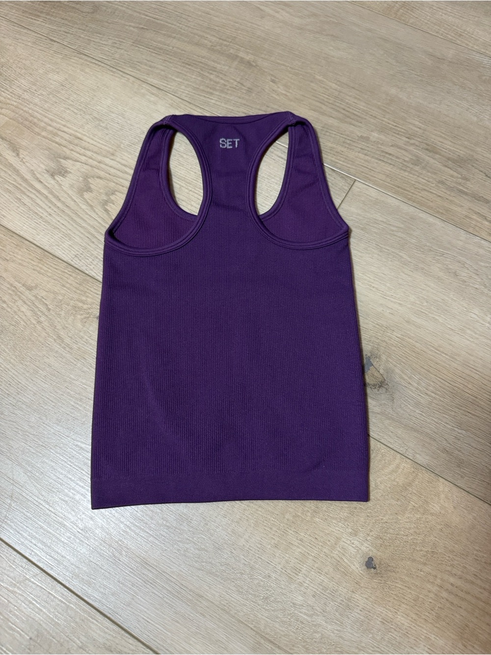 SET Active Deep Purple Ribbed Racerback Tank - Picture 2 of 4